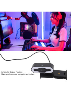 Cámara Web 4K YUEHISY con Micrófono y Luz de Relleno 2