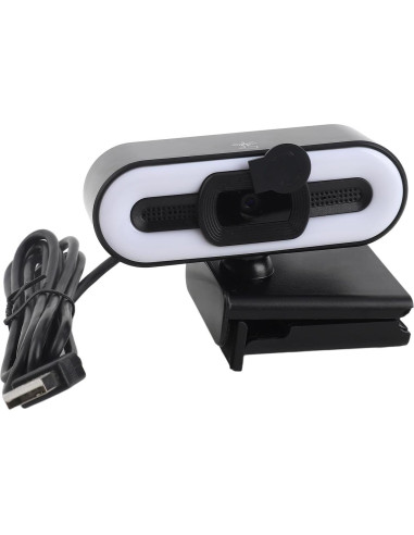 Cámara Web 4K YUEHISY con Micrófono y Luz de Relleno