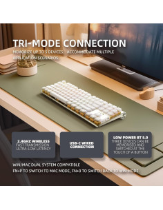 Teclado Mecánico IROK MT87 RGB Inalámbrico 80% TKL Blanco 2