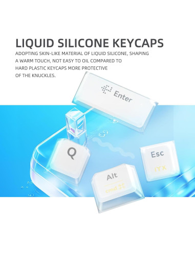 Teclado Mecánico IROK MT87 RGB Inalámbrico 80% TKL Blanco