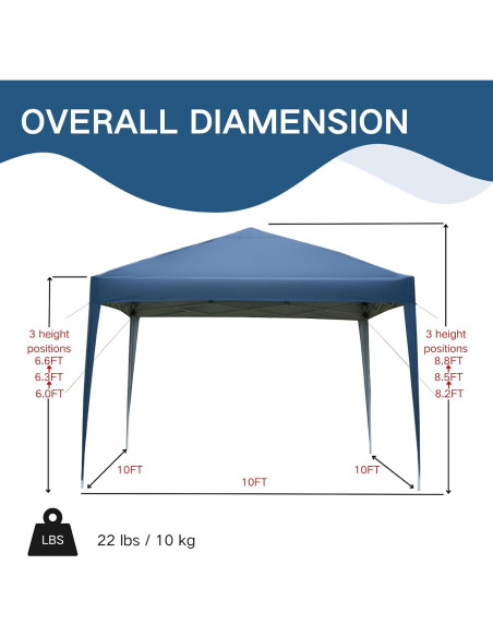 Carpa Plegable Outvita 3x3m Impermeable para Eventos