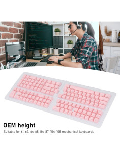 Teclas de Teclado Tailandesas Pongnas 132 ABS Ergonomicas Rosa 2
