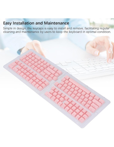 Teclas de Teclado Tailandesas Pongnas 132 ABS Ergonomicas Rosa