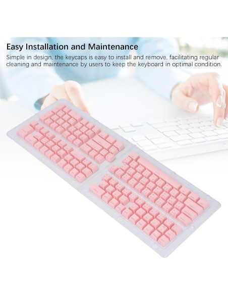 Teclas de Teclado Tailandesas Pongnas 132 ABS Ergonomicas Rosa