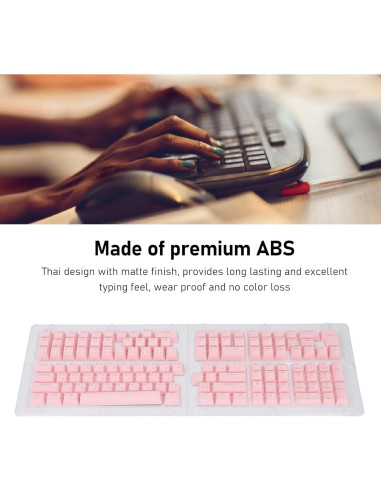 Teclas de Teclado Tailandesas Pongnas 132 ABS Ergonomicas Rosa