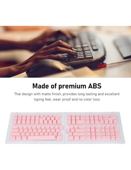 Teclas de Teclado Tailandesas Pongnas 132 ABS Ergonomicas Rosa
