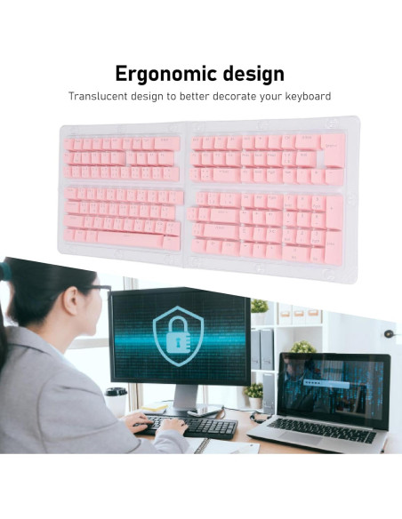 Teclas de Teclado Tailandesas Pongnas 132 ABS Ergonomicas Rosa