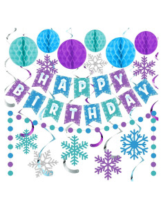 Decoraciones de Cumpleaños Congelado Funrous - Copos de Nieve