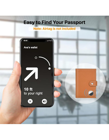 Portafolios de Pasaporte de Cuero Genuino Yours-Beauty Marrón con Bloqueo RFID