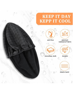 Gorro de Ducha Impermeable Negro Ajustable para Hombres 2