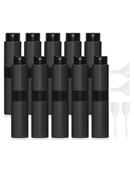 10 Botellas Rellenables de Atomizador de Perfume 8ml HDFCLUP Negro