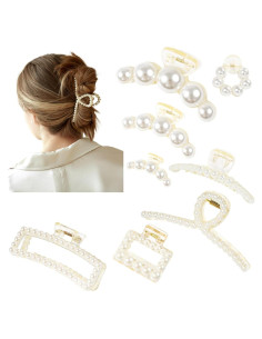 Juego de 8 Pinzas para Cabello de Perlas DF DUALFERV