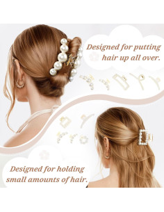 Juego de 8 Pinzas para Cabello de Perlas DF DUALFERV 2