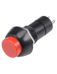 Interruptor de Botón de Presión Rojo uxcell 12mm Auto-Bloqueo SPST