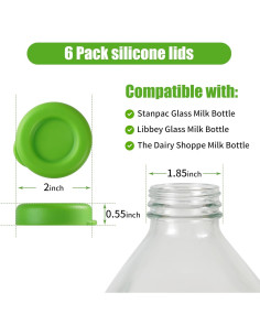 Tapas de Botellas de Silicona GAWBYET 48mm Reutilizables - 6 Piezas 2