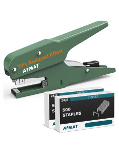 Grapadora de Pinzas AFMAT Metal Verde 30 Hojas Sin Esfuerzo
