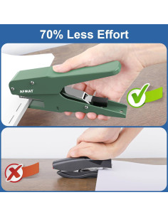 Grapadora de Pinzas AFMAT Metal Verde 30 Hojas Sin Esfuerzo 2