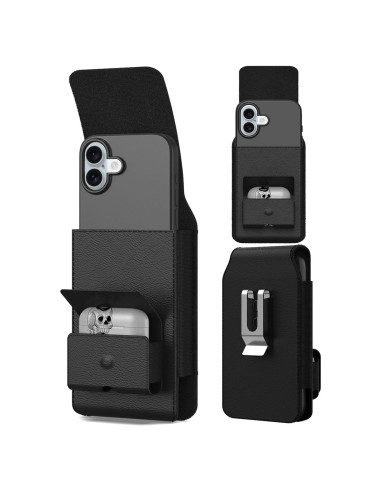 Funda de cuero CoverON con soporte para auriculares Galaxy S10+