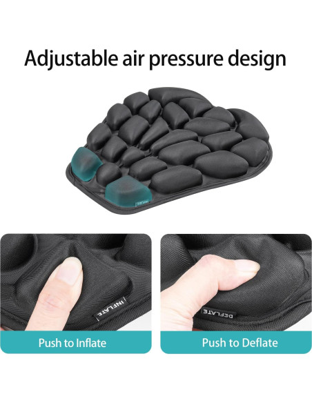 Cojín Inflable para Asiento de Motocicleta JFT Negro 36x39.5cm
