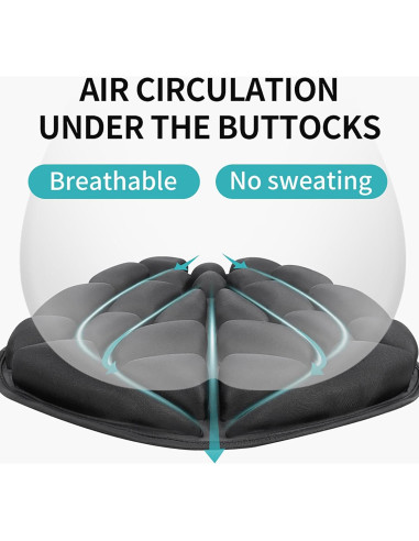 Cojín Inflable para Asiento de Motocicleta JFT Negro 36x39.5cm