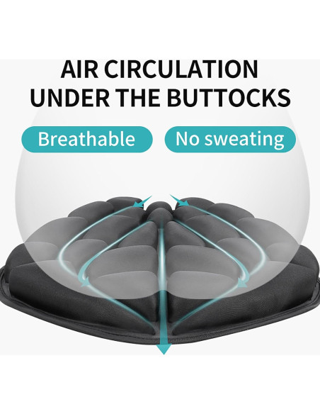 Cojín Inflable para Asiento de Motocicleta JFT Negro 36x39.5cm