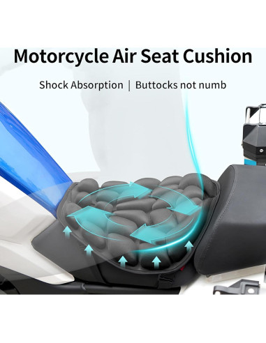 Cojín Inflable para Asiento de Motocicleta JFT Negro 36x39.5cm