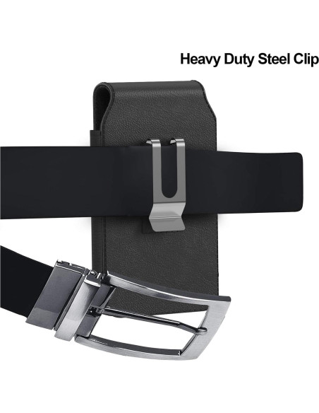 Funda de cuero CoverON con soporte para auriculares Galaxy S10+