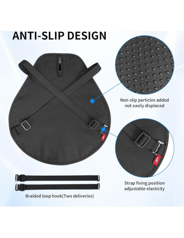 Cojín Inflable para Asiento de Motocicleta JFT Negro 36x39.5cm