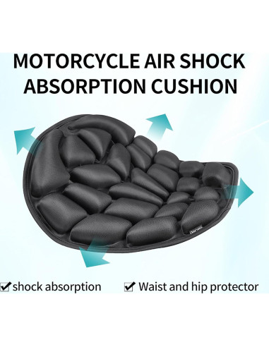 Cojín Inflable para Asiento de Motocicleta JFT Negro 36x39.5cm
