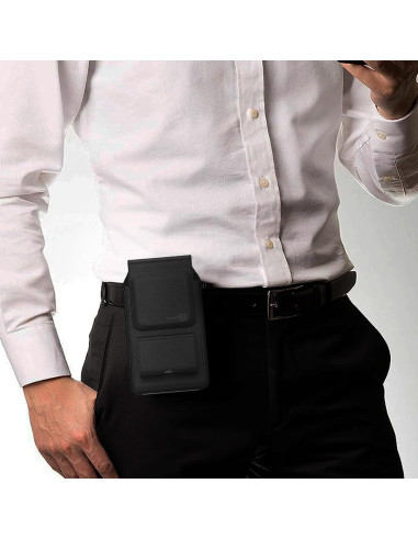 Funda de cuero CoverON con soporte para auriculares Galaxy S10+