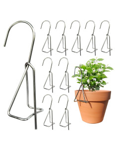 Ganchos para Macetas KOROI 10 Pzas Acero Inoxidable 5.8 cm
