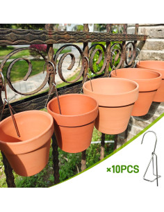 Ganchos para Macetas KOROI 10 Pzas Acero Inoxidable 5.8 cm 2