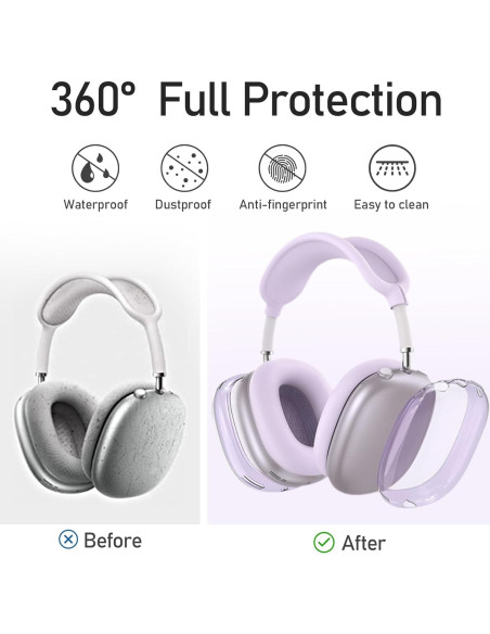 Funda de Silicona Jiboku para Auriculares AirPods Max 3 en 1 Púrpura
