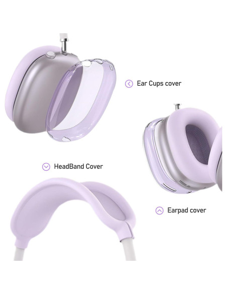 Funda de Silicona Jiboku para Auriculares AirPods Max 3 en 1 Púrpura
