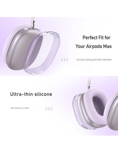Funda de Silicona Jiboku para Auriculares AirPods Max 3 en 1 Púrpura