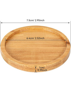 Bandejas de Bambú Frienda para Macetas de 6.4 cm - Paquete de 6 2