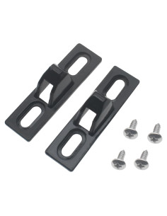 Cerradura de Puerta Corrediza Acero Inoxidable Negro 2 Pcs