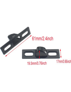 Cerradura de Puerta Corrediza Acero Inoxidable Negro 2 Pcs 2