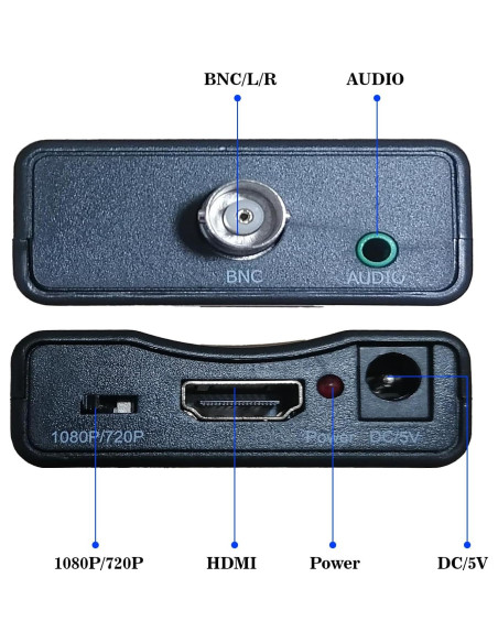 Adaptador BNC a HDMI Meekwds 720P 1080P para CCTV
