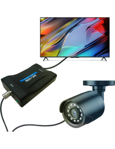Adaptador BNC a HDMI Meekwds 720P 1080P para CCTV