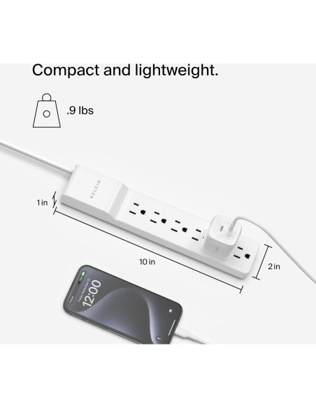 Protector de Sobretensión Belkin de 6 Salidas 720 Julios 3m