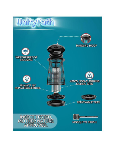 Zapper de Insectos Eléctrico UnityPath 4200V IPX4 18W