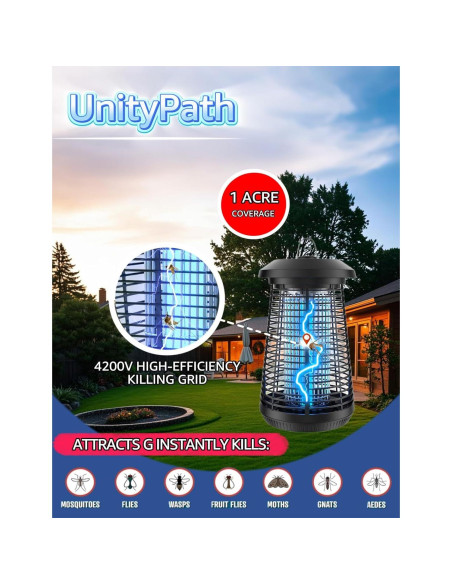 Zapper de Insectos Eléctrico UnityPath 4200V IPX4 18W