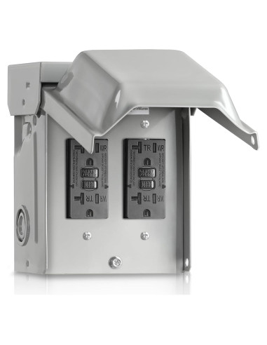 Caja de Enchufe Eléctrico Exterior WILAWELS GFCI 20A Impermeable