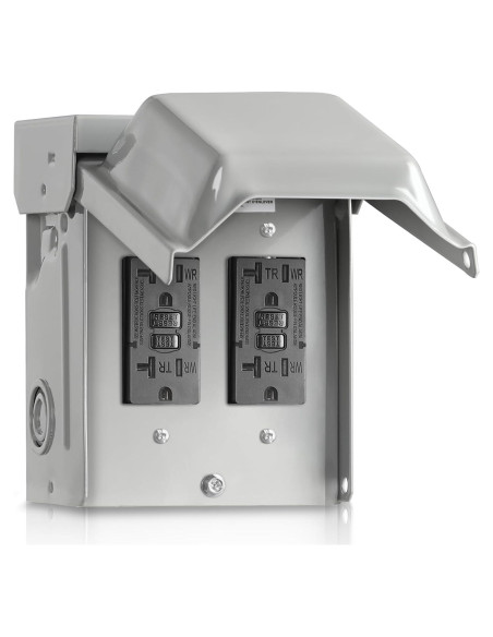 Caja de Enchufe Eléctrico Exterior WILAWELS GFCI 20A Impermeable