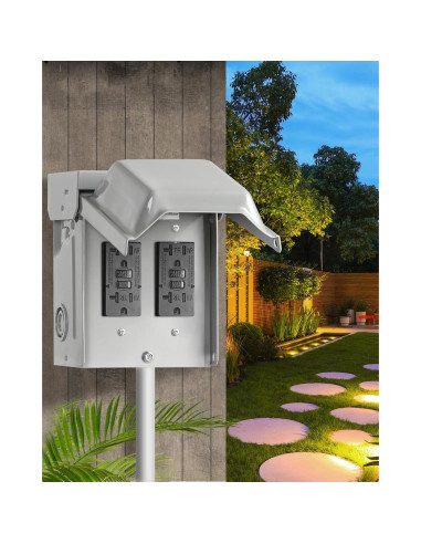 Caja de Enchufe Eléctrico Exterior WILAWELS GFCI 20A Impermeable