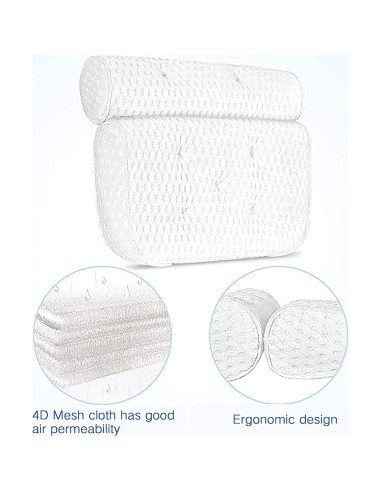 Cojín de Baño Ergonómico Henhingya - Soporte para Cabeza y Espalda