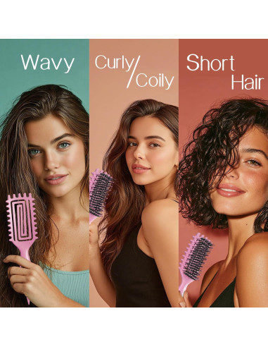 Cepillo Definidor de Rizos Tcsxady Rosa 26cm - Antifrizz