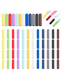 48 Puntas de Cordones Plástico PH PandaHall 12 Colores 20x5mm