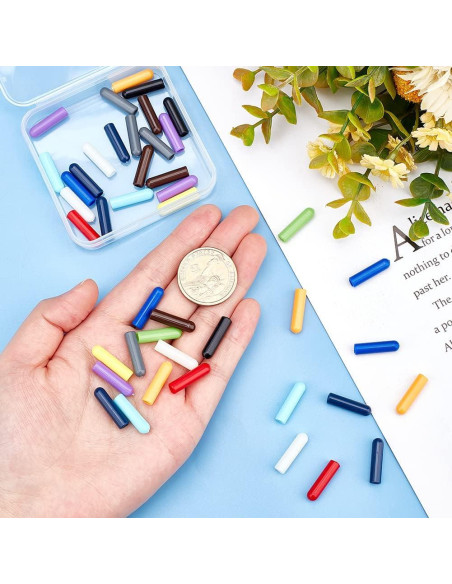 48 Puntas de Cordones Plástico PH PandaHall 12 Colores 20x5mm